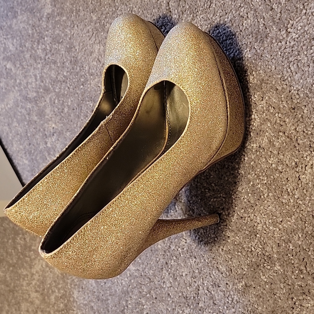 Gold women's heels